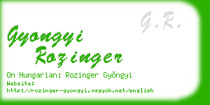 gyongyi rozinger business card