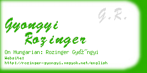 gyongyi rozinger business card